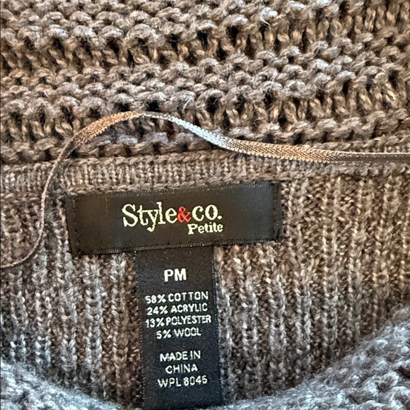 Style & Co. steel Grey Heather Cowl Neck Sweater NWT PM - Picture 6 of 15